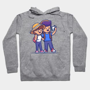 Cute Couple Boy And Girl Travelling Together (2) Hoodie